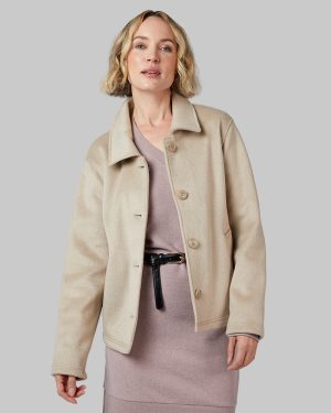 WOMEN'S BRUSHED FAUX WOOL JACKET